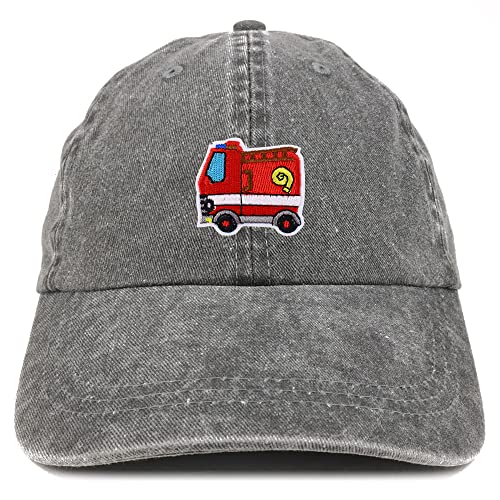 Trendy Apparel Shop Fire Truck Patch Pigment Dyed Washed Fire Truck Cap