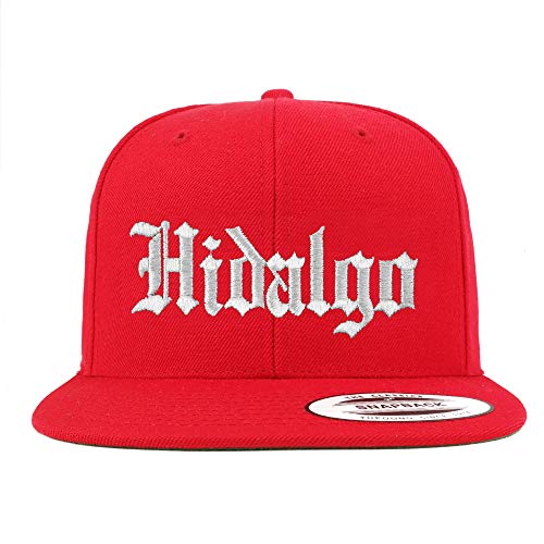 Trendy Apparel Shop Old English Hidalgo White Embroidered Flatbill Snapback Baseball Cap