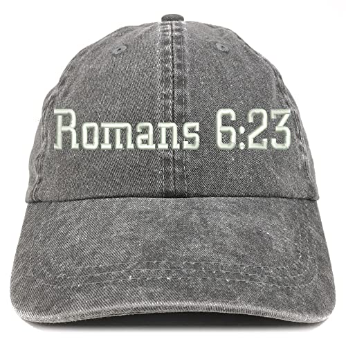 Trendy Apparel Shop Romans 6:23 Washed Pigment Dyed Baseball Cap