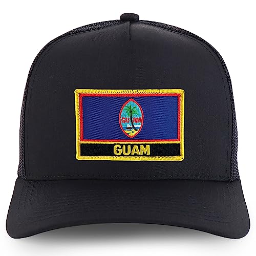 Trendy Apparel Shop Guam Flag Embroidered Patch 5 Panel Pro Style Mesh Back Cap