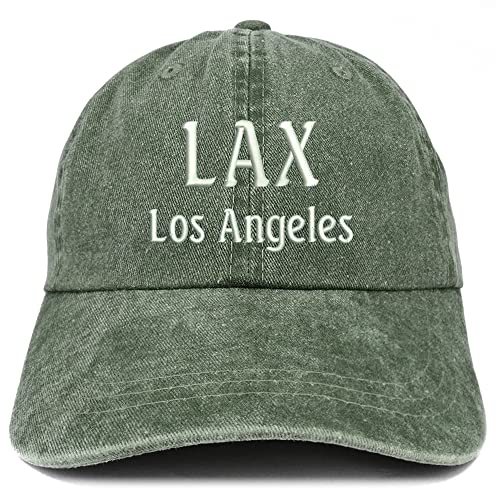 Trendy Apparel Shop LAX Los Angeles Embroidered Pigment Dyed Washed Baseball Cap
