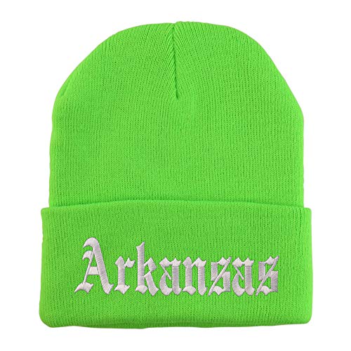 Trendy Apparel Shop Arkansas State Old English Embroidered Long Cuff Beanie