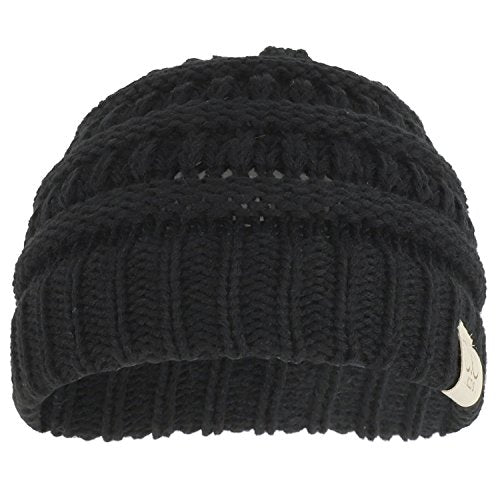 Trendy Apparel Shop Kid's Crochet Knit Winter Short Beanie Hat