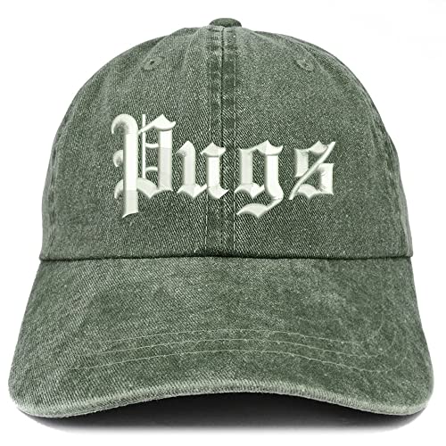 Trendy Apparel Shop Old English Pugs Washed Pigment Dyed Baseball Cap