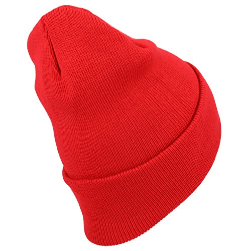 Trendy Apparel Shop Plain Long Cuff Winter Acrylic Beanie Cap