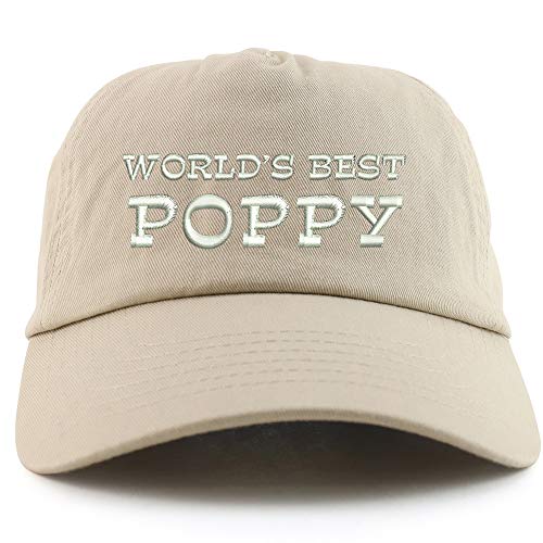 Trendy Apparel Shop World's Best Poppy Embroidered 5 Panel Unstructured Soft Crown Baseball Cap