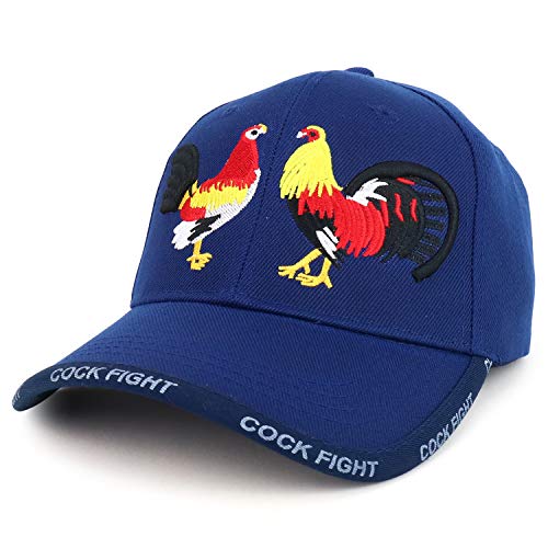 Trendy Apparel Shop Two Roosters Embroidered Cock Fight Structured Ball Cap