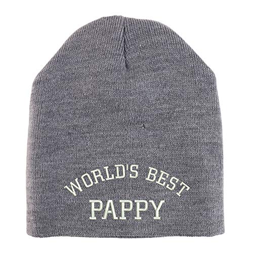 Trendy Apparel Shop World's Best Pappy Embroidered Made in USA Short Acrylic Knit Winter Beanie Hat