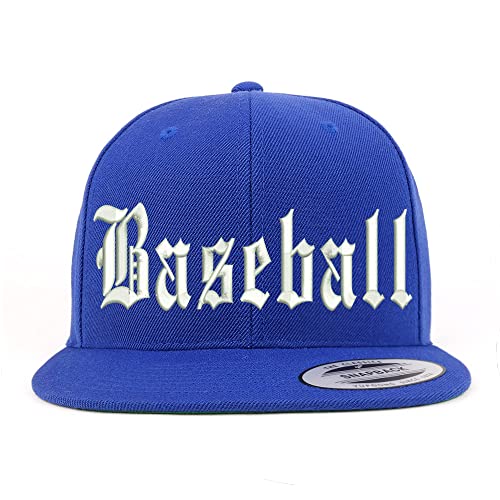 Trendy Apparel Shop Old English Baseball Embroidered Flatbill Snapback