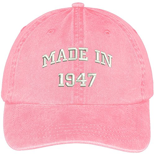 Trendy Apparel Shop Made in 1947-72nd Birthday Embroidered Washed Cotton Baseball Cap