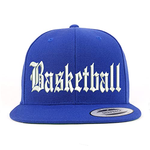 Trendy Apparel Shop Old English Basketball Embroidered Flatbill Snapback