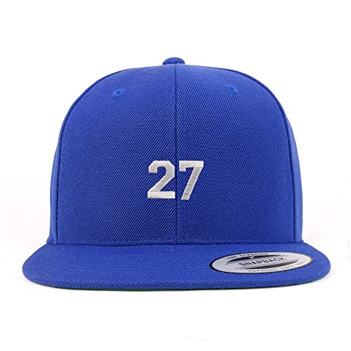 Trendy Apparel Shop Small Number 27 Embroidered Flatbill Snapback