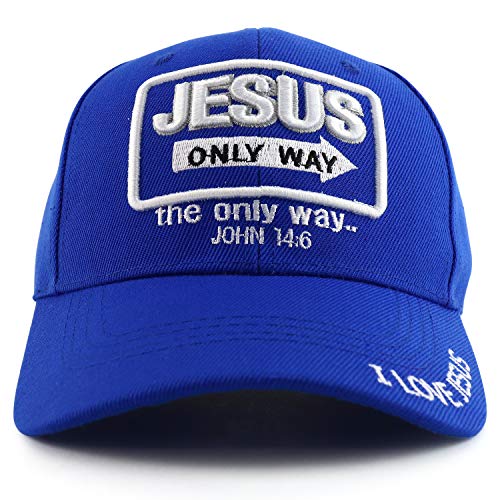 Trendy Apparel Shop Jesus Only Way John 14:6 Embroidered Christian Baseball Cap