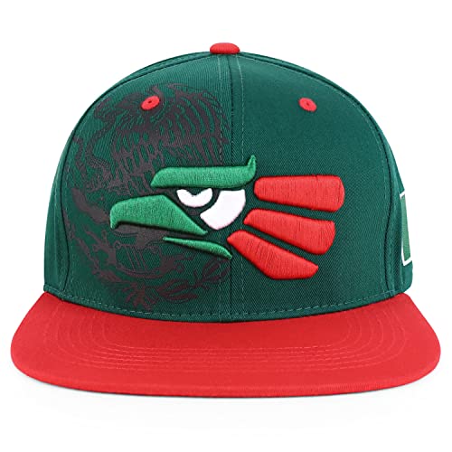 Hecho En Mexico Eagle 3D Embroidered Flat Bill Snapback Cap
