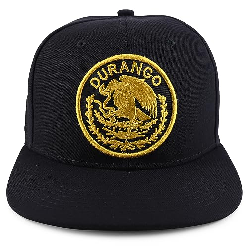 Trendy Apparel Shop Cities of Mexico Circular Logo Embroidered Flatbill Snapback Baseball Cap