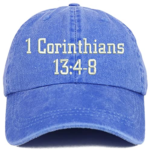 Trendy Apparel Shop 1 Corinthians 13:4-8 Washed Pigment Dyed Baseball Cap