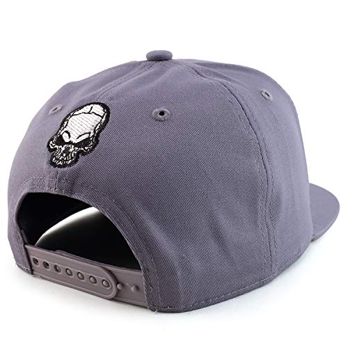 Trendy Apparel Shop Skull AK47 Rifle Gun Embroidered Cotton Flatbill Snapback Cap