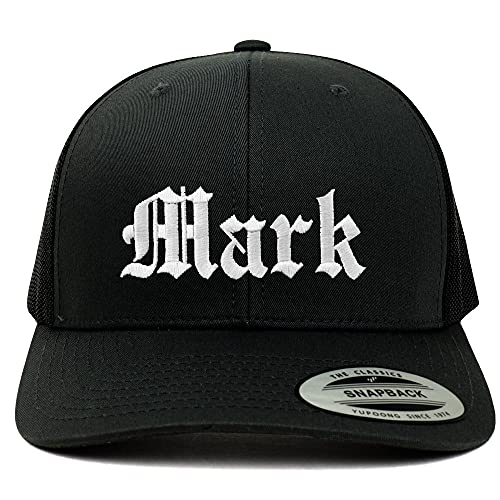 Trendy Apparel Shop Mark Old English 6 Panel Trucker Mesh Cap