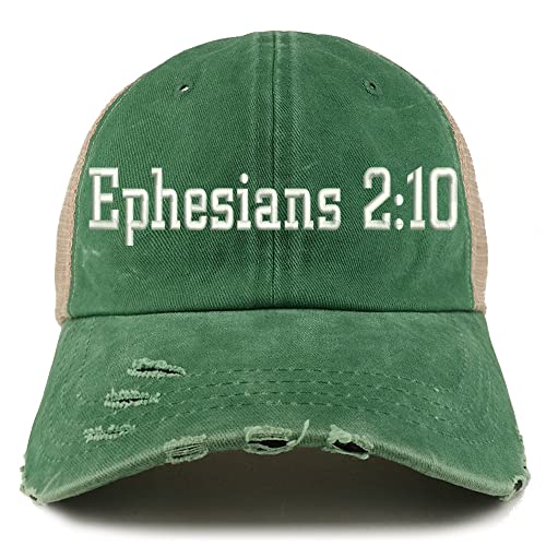 Trendy Apparel Shop Ephesians 2:10 Frayed Bill Trucker Mesh Back Cap