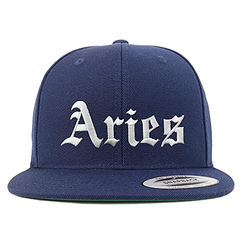 Trendy Apparel Shop Aries Old English Embroidered Flatbill Snapback