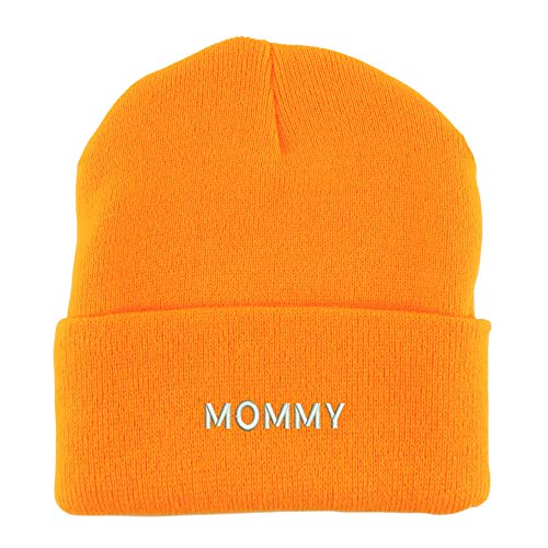 Trendy Apparel Shop Mommy Embroidered Made in USA Cuff Folded Acylic Knit Winter Beanie Hat