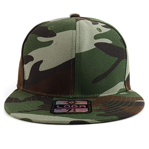 Trendy Apparel Shop Big Size Oversized Flat Bill Baseball Fitted Cap