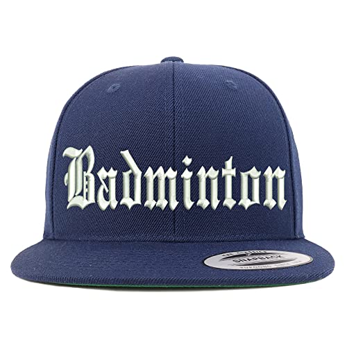 Trendy Apparel Shop Old English Badminton Embroidered Flatbill Snapback