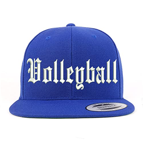 Trendy Apparel Shop Old English Volleyball Embroidered Flatbill Snapback
