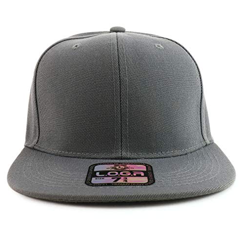 Trendy Apparel Shop Plain High Profile Flat Bill Snapback Baseball Fitted Cap