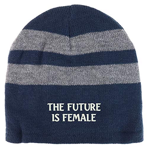 Trendy Apparel Shop The Future is Female Fleece Lined Striped Short Beanie
