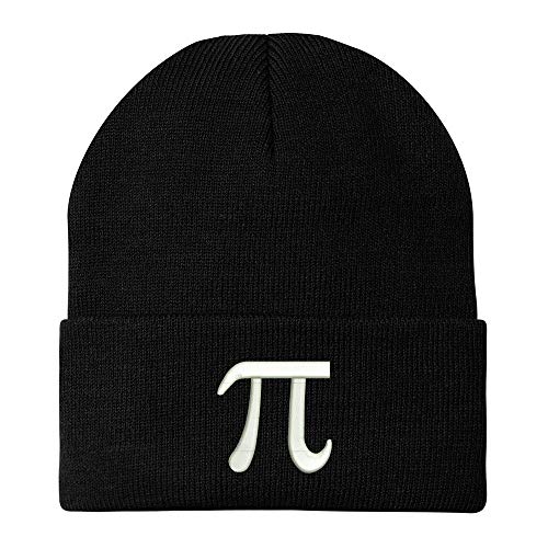 Trendy Apparel Shop Pi Day Symbol Embroidered Winter Long Cuff Beanie