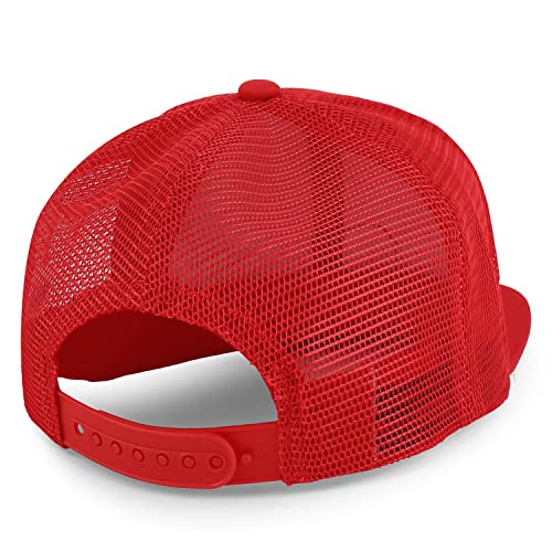 Trendy Apparel Shop Plain Solid Cotton Mesh Flatbill Snapback Cap
