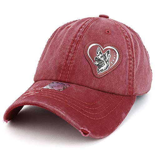 Trendy Apparel Shop German Shepherd High Frequency Patch Frayed Soft Cotton Cap