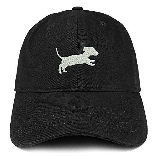 Trendy Apparel Shop Male Dachsund Puppy Embroidered Brushed Cotton Dad Hat Ball Cap