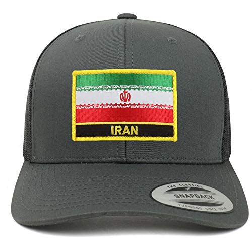 Trendy Apparel Shop Flexfit XXL Iran Flag Retro Trucker Mesh Cap