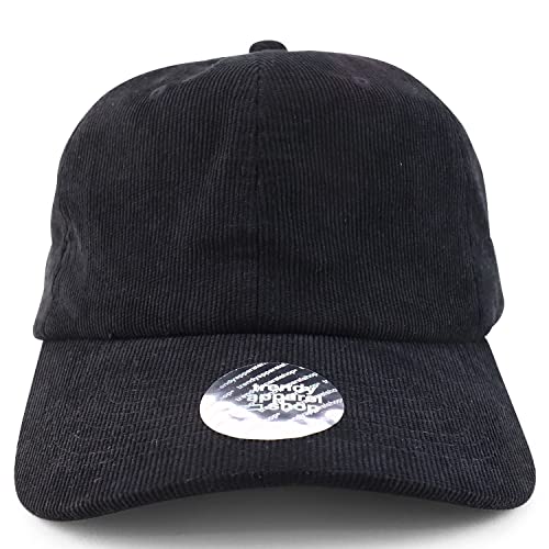 Trendy Apparel Shop Oversized XXL Unstructured Corduroy Curved Bill Strapback Baseball Cap