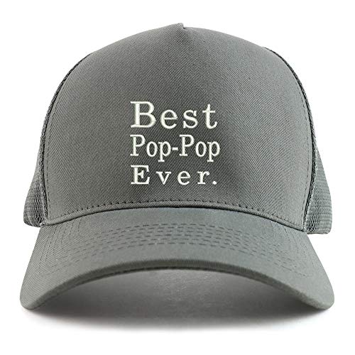 Trendy Apparel Shop Best Pop Pop Ever Embroidered Oversized 5 Panel XXL Trucker Mesh Cap