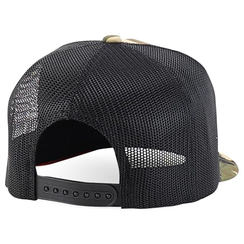 Trendy Apparel Shop 5 Panel Structured Trucker Cap with Mexico Flag Design Undervisor