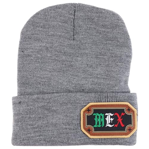 Trendy Apparel Shop Warm Knit MEX Patch Cuff Beanie