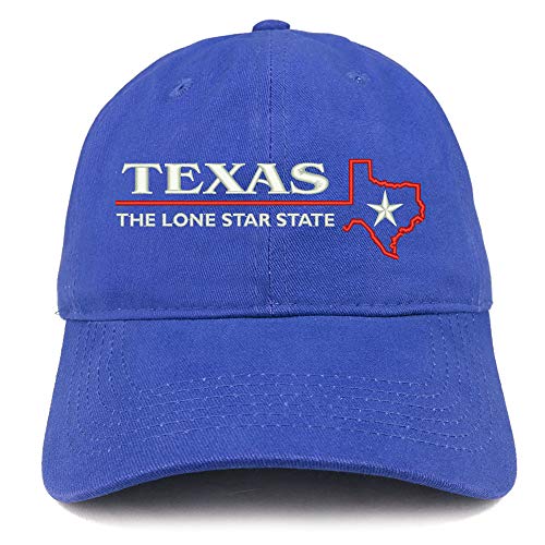 Trendy Apparel Shop The Lone Star State Embroidered Soft Crown 100% Brushed Cotton Cap