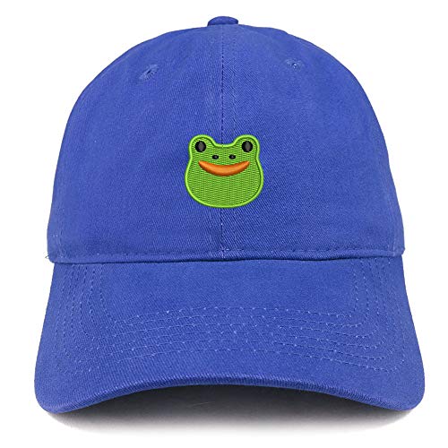 Trendy Apparel Shop Frog 2 Embroidered Soft Crown 100% Brushed Cotton Cap