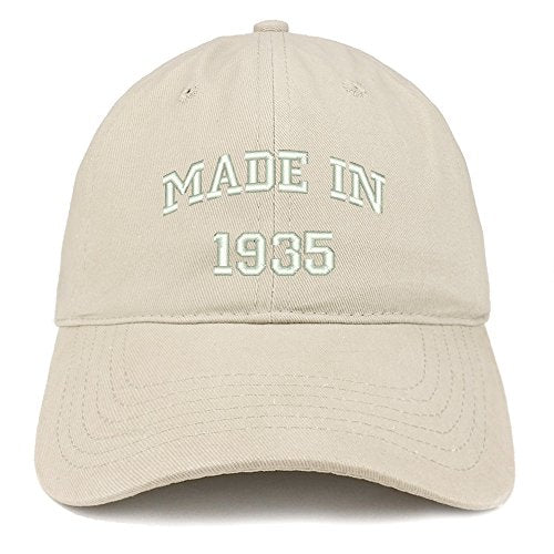 Trendy Apparel Shop Made in 1935 Text Embroidered 86th Birthday Brushed Cotton Cap