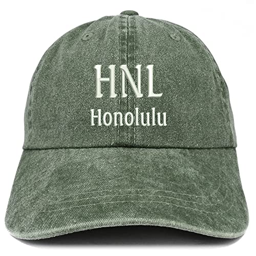 Trendy Apparel Shop HNL Honolulu Embroidered Pigment Dyed Washed Baseball Cap