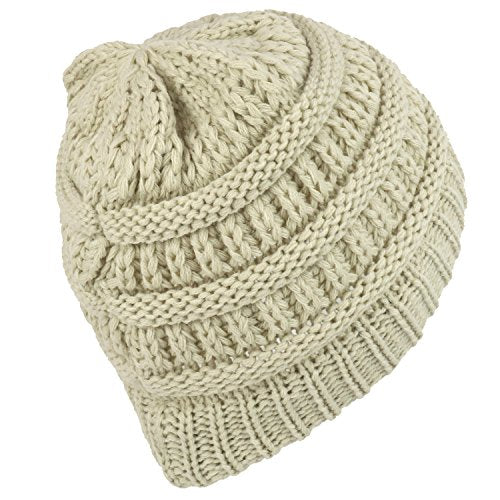 Trendy Apparel Shop Kid's Crochet Knit Winter Short Beanie Hat