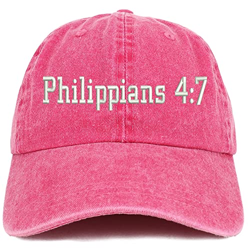 Trendy Apparel Shop Philippians 4:7 Washed Pigment Dyed Baseball Cap