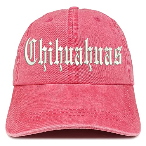 Trendy Apparel Shop Old English Chihuahuas Washed Pigment Dyed Baseball Cap