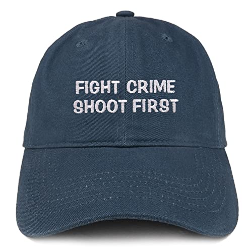Trendy Apparel Shop Fight Crime Shoot First Low Profile Soft Cotton Baseball Cap