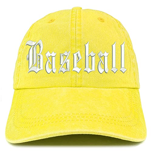 Trendy Apparel Shop Old English Baseball Washed Pigment Dyed Baseball Cap