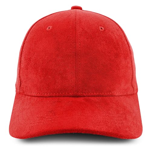 Trendy Apparel Shop Plain Faux Suede Leather Adjustable Structured Baseball Cap