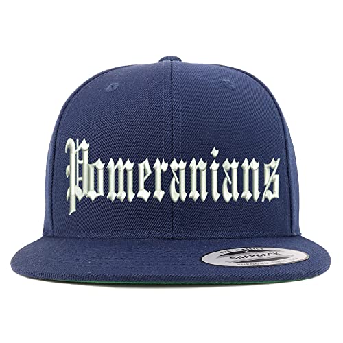 Trendy Apparel Shop Old English Pomeranians Embroidered Flatbill Snapback